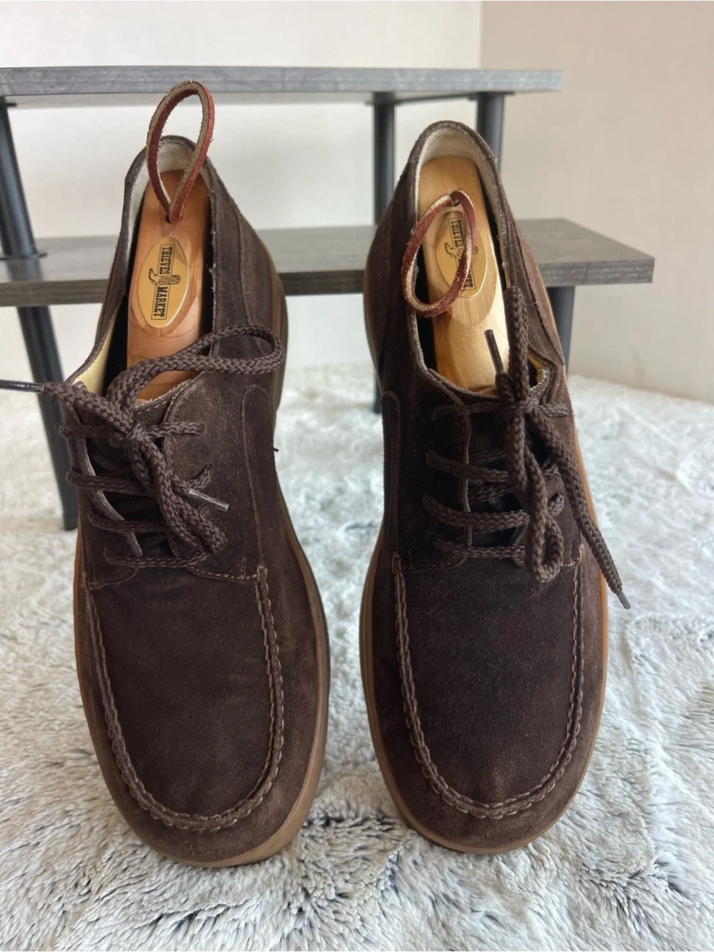 J. FENESTRIER Men’s Brown Suede Lace-Up Casual Shoes Size 7.5